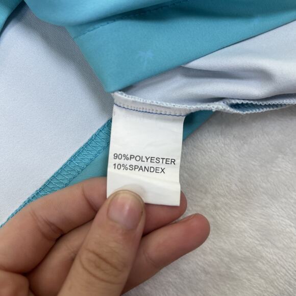 Sunday Swagger Golf Polo Shirt Blue Ombre Palm Tree Short Sleeve Men's Size XL - Picture 5 of 10